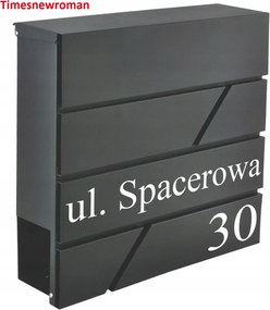 Postaláda Újságtartó Fekete Házszám Uv Nyomtatás