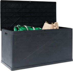 TOOMAX Kerti műanyag tároló doboz WOOD 420 L grafit