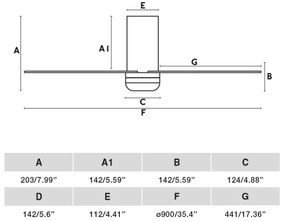 FARO 33835WT - Mennyezeti ventilátor MINI PUNT TUB S barna/fekete átm. 90 cm WT + távirányító