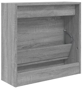 szürke sonoma színű szerelt fa cipőszekrény 60 x 21 x 57 cm