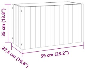 tömör akácfa kerti virágtartó 59x27,5x35 cm