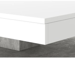 TIMO dohányzóasztal, fehér/szürke beton