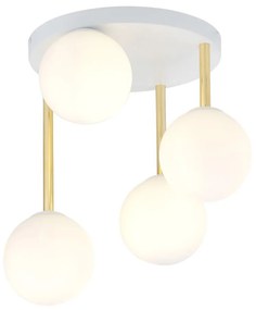 EMIBIG 1261-4 DOLCE Glamour Mennyezeti LĂĄmpa FehĂ©r, Arany E14 IP20