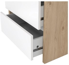 Fehér-natúr színű éjjeliszekrény Next – Tvilum