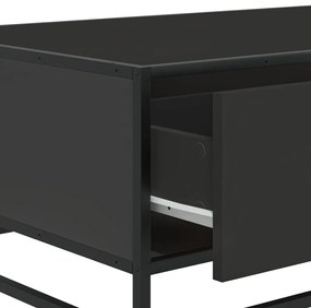 fekete szerelt fa és fém dohányzóasztal 90 x 57 x 35 cm
