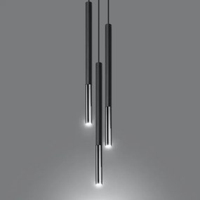 Sollux SL.0887 - Csillár zsinóron MOSAIC 3xG9/12W/230V fekete/króm