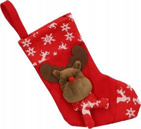 Puna díszzokni rénszarvassal, 15x32 cm Homla