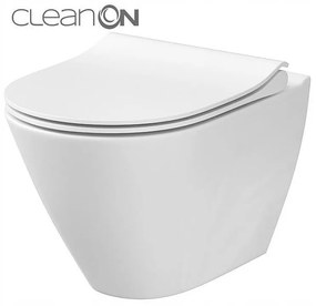 Cersanit City Oval CleaOn, függő WC csésze ülőke nélkül, fehér, K35-025