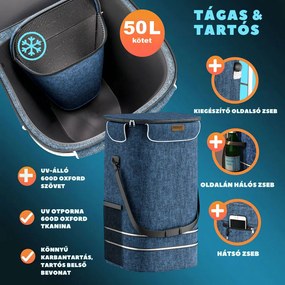 COMFORT bevásárlótáska lépcsőjáró kerekekkel, 50l, kék Monzana