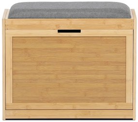 Natúr Bambusz Cipős Szekrény, Szürke Részletekkel. DR-N1014 GREY2