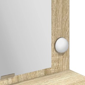 LED-es lámpás öltözködőasztal Sonoma tölgy 100x41x135 cm