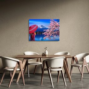 Kép - Kilátás a csúcsra, Japán (üvegen) (70x50 cm)