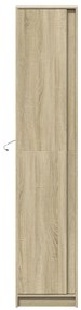 sonoma tölgy szerelt fa LED-es magasszekrény 41,5x32,5x200 cm