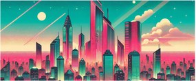 Kép – Nagyváros pop-art stílusban (120x50 cm)