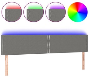 sötétszürke szövet LED-es fejtámla 160x5x78/88 cm