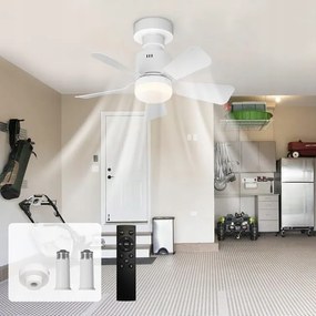2IN1 Mennyezeti Lámpa Led Izzó E26/E27 Ventilátor Távirányítóval Fehér