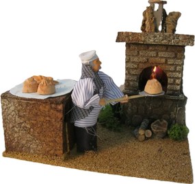 Mozgatható Karåcsonyi Betlehem Figura.- Pék a kålyhånål, 12cm magas figuråkhoz