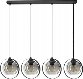 Függő lámpa Csillár Fekete Grafit Üveggömbök