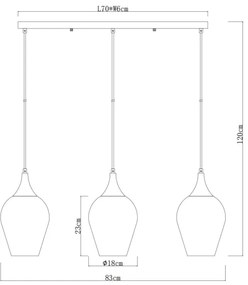 Globo 155520-3HS - Csillár zsinóron LAVUS 3xE27/60W/230V