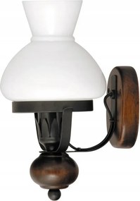 Petronel fali lámpa 60W/E27/IP20 sötét fa, fekete
