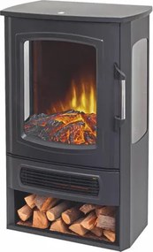 HOME FKK26 szabadon álló elektromos látványkandalló, max. 2000 W, 2 fokozat, LED lángeffekt, panoráma tűztér, termosztát