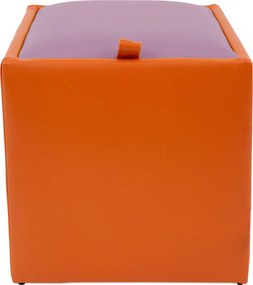 Box puff - műbőr, narancssárga/lila - 21895/21897 R