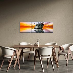 Kép - Napkelte egy hajóroncs felett (órával) (90x30 cm)
