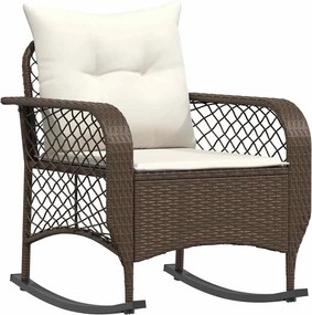 vidaXL barna polyrattan kerti hintaszék párnákkal