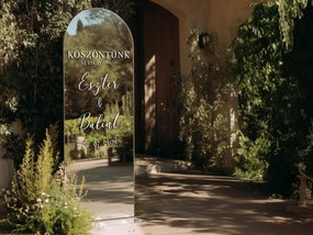 Személyre szabott tükör matrica S51 – Köszöntünk az esküvőnkön 55x100