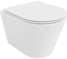 Mexen Rico perem nélküli wc csésze leeresztő automatikás ülőkével, Duroplaszt, Fehér - 30720400
