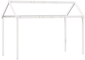 fehér tömör fenyőfa magasított ágy tetővel 90 x 190 cm