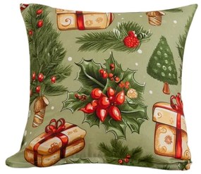 Mikroszálas párnahuzat CHRISTMAS PRESENTS 45x45 cm, zöld