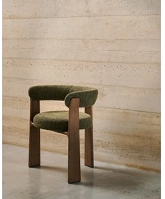 Khaki-barna kőrisfa karfás étkezőfotel Granite – Kave Home