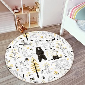 Sárga-fehér gyerek szőnyeg ø 120 cm Comfort – Mila Home