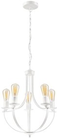 Csillár láncon GINA 5xE27/60W/230V fehér