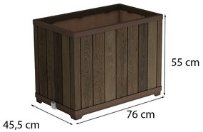 Deco tégla alakú magasítótt műanyag virágláda 100 L