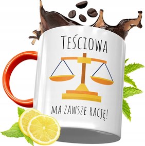 Narancssárga Bögre Anyósnak Ajándékba, fényképes nyomattal