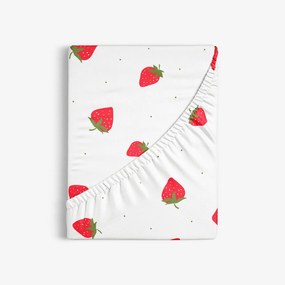 Goldea pamut gumis lepedő - friss szamócák 180 x 200 cm