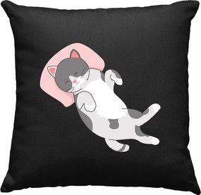 Macska párna Vicces cica mém 17 Fekete