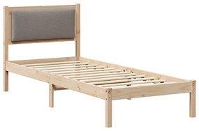 vidaXL Ágykeret fejtámlával Tópszínű 80 x 200 cm Tömör fenyőfa