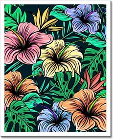 Poszter keretben 40x50 Monstera Zöld levél