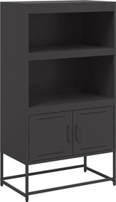 vidaXL fekete acél magasszekrény 68,5x38,5x123,5 cm