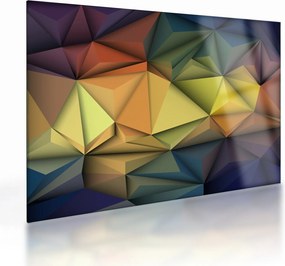 Kép - Sokszögű 3D absztrakció (üvegen) (70x50 cm)