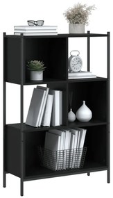 fekete szerelt fa könyvszekrény 72x28x109 cm