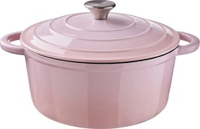 HOT IRON öntöttvas edény kerek 33 cm , rózsaszín