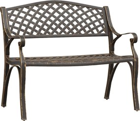 vidaXL bronzszínű öntött alumínium kerti pad 102 cm