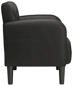 fekete műbőr kanapé szék karfával 54 cm