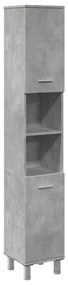 Betonszürke forgácslap fürdőszobaszekrény 30 x 30 x 179 cm