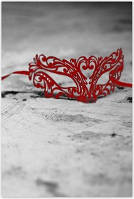 Poszterek 80x120 Piros velencei maszk