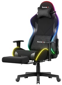 Gamer szék, Force lábtartóval fekete RGB